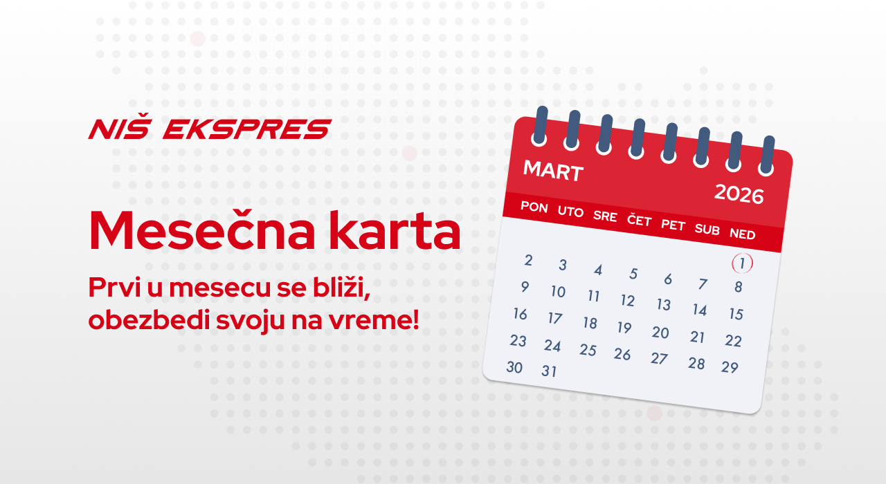 mesečna karta nis ekspres mart 2026